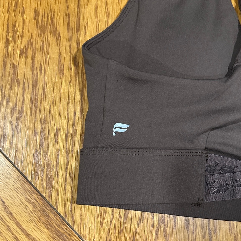*Fabletics* Brown V-Neck Medium Impact Racerback … - image 7